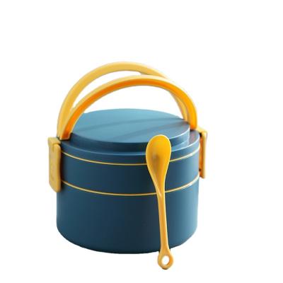 China Fashion Thermal Lunch Box Portable Food Container With Spoon Vacuum Soup Cup Insulated Lunch Boxes Two Layers for sale