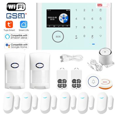 China WiFi+GSM+GPRS 3 IN 1 Network Alarm System Tuya APP 433MHz Smart Home Safe Door Bell Smart Alerto 21030302 for sale