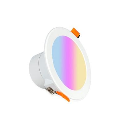 China Hotel WiFi Smart LED Downlight Dimming Round Spot Light 7W RGB Color Changing Warm Cool Light 2700K-6500K Work With Alexa Google Home for sale