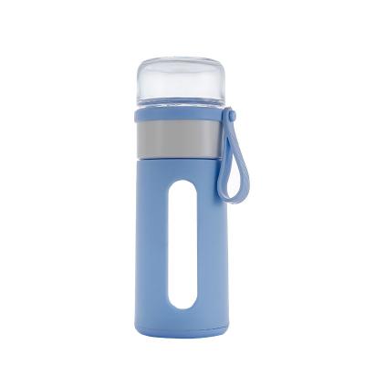 China Madou Wholesale Heat Resistant Glass Water Bottle Infuser Viable Tea with Viable Stainless Steel Outdoor Sport Indoor Gym for sale