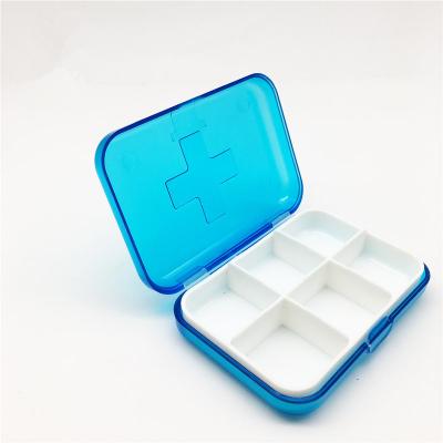 China Eco-Friendly Plastic Pill Organizer Madou Food Grade AM P.M. Weekly Pills Box Wholesale Weekly Pill Box Round For Travel Portable 6 Compartment Pill Case Organizer for sale