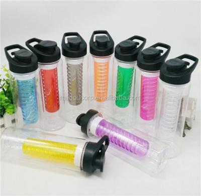 China Madou 700ml Bpa Free Viable Wholesale Plastic Fruit Infuser Shaker Water Bottle for sale