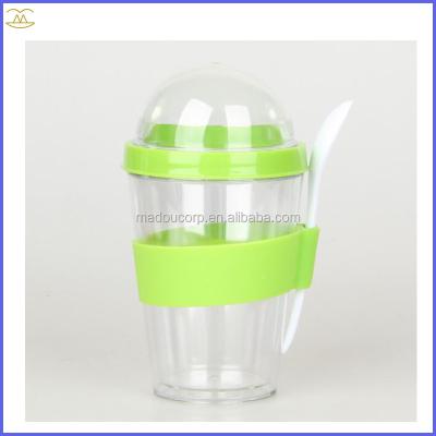 China Viable Wholesale Bpa Free Plastic Salad Shaker Plastic Salad Cup With Fork&Dressing for sale