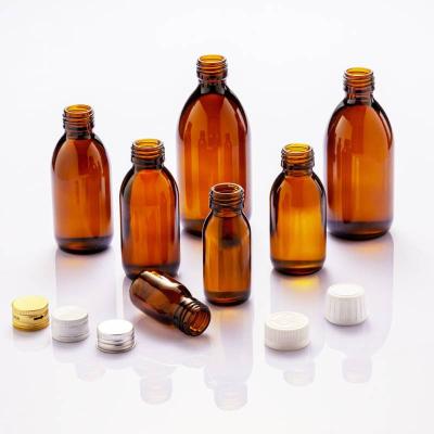 China Amber Clear Liquid Reagent Cough Syrup Bottles 30ml 60ml 100ml 125ml 150ml 200ml 250ml 300ml 500ml Cough Medicine Syrup Medical Bottle for sale