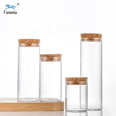 China Diameter Cork Glass Vials Transparent Personal Care 47MM Clear Cork Bottles Vacuum For Tea Gift Glass Bottle With Cork for sale