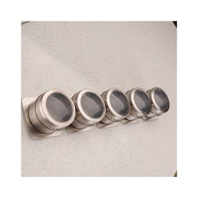 China Household Products Silver Round Custom Wholesale Metal Magnetic Spice Tin Container Sets for sale