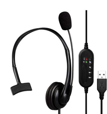 China Noise Canceling MIC U12 USB Port Monaural Call Center Headset Earphone With Line Control Rotate Microphone Noise Cancellation for sale