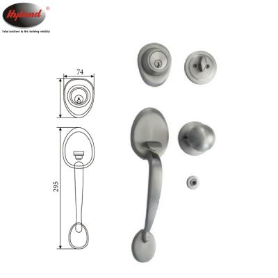 China OEM 70710 Brass+ SN Pull Handle Zinc Alloy Steel Handle CERRADURA STANDARD Residential Lockset +stainless HYLAND ANSI Handle Mortise Lock TUBULAR for sale