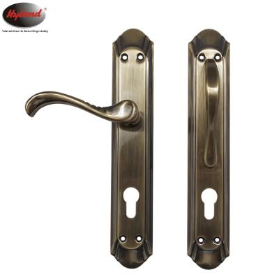 China Apartment Cheap Price Factory Made Aluminum Door Handle With OEM DH02 SN/CP/PB/AB, Mortise Door Iron Plate Hyland Lock for sale