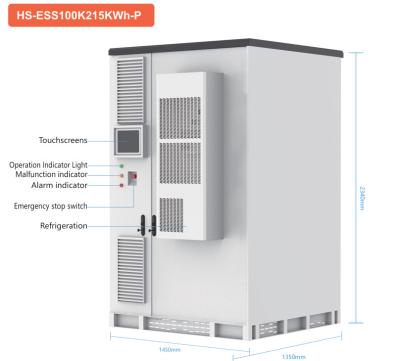 Китай Система хранения энергии на батареях Lifepo4 100 кВт / 215 кВт Система BESS продается