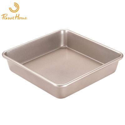 China 9 Inch Cake Sustainable Gold Non-Stick Square Mold Jujube Bread Cookies Baking Mold for sale