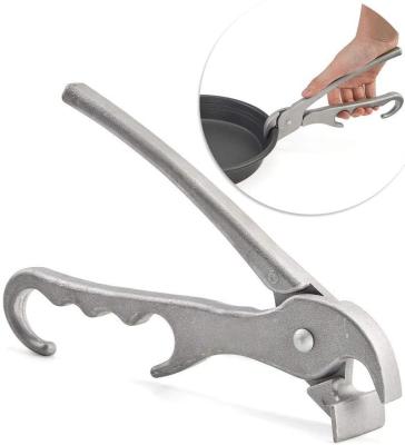 China Viable Pizza Pan Gripper for Heavy Duty Cast Aluminum Deep Pan Tongs for Pulling Hot Oven Dish Tray Clip for sale