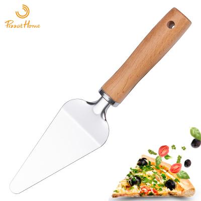 China Beech Tool Beech Wood Handle Pizza Handle Sustainable Wooden Cheesecake Shovel Triangular Baking Cheese for sale