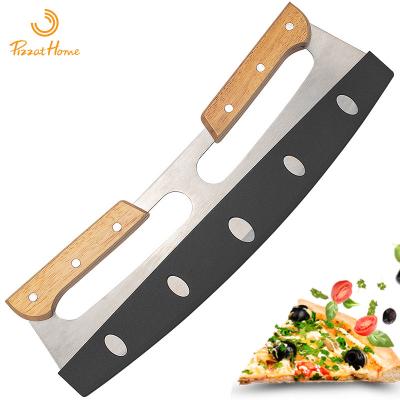 China Viable Noodle Semicircular Cutter Pizza Cutter Stainless Steel Scimitar Pizza Tool Pizza Baking Shaker for sale