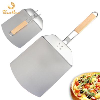 China Stainless steel pizza shovel square cake transfer tools cake shovel pizza shovel viable folding baking dense skin for sale