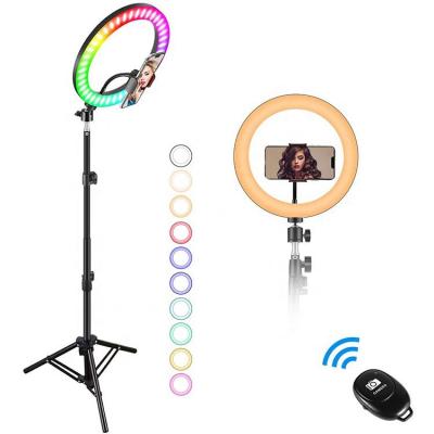 China Real PORTABLE led ring light 10 inch with general flat BT fill light wireless tripod ring phone light for sale