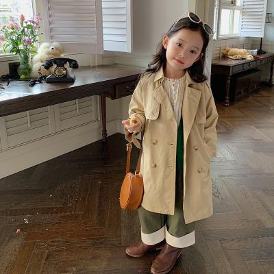 China Breathable British Style Babies Clothes Double Breasted Trench Coat With Belt Kids Autumn Windbreaker Children Solid Dust Coat for sale