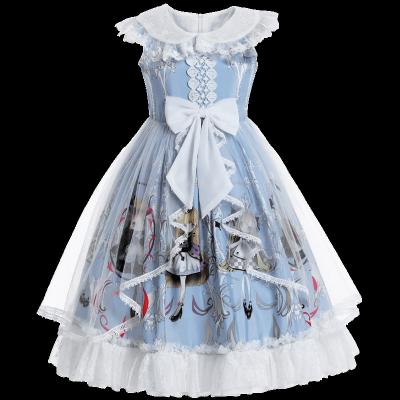 China Sweet Princess Dress Lolita Dresses Anti-wrinkle Good Quality Short Sleeve Kawaii Girl Chiffon Fancy Dress for sale