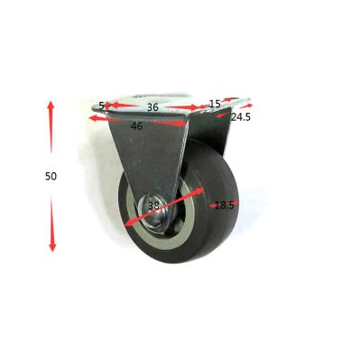 China Modern Professional Factory 38 Mm TPR Rigid Castor Wheels Small Light Duty Fixed Caster for sale