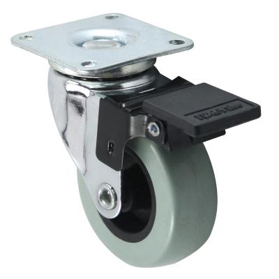 China 2 Inch Modern Swivel Caster TPR Wheel 50 Mm Furniture Hardware Caster With Brake for sale