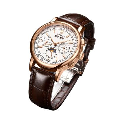 China Corgeut Day/Date Sales 41mm Automatic Mechanical Luxury Watches Amazone Moon Day Date Mens Stainless Steel Case Hot Custom Phase for sale