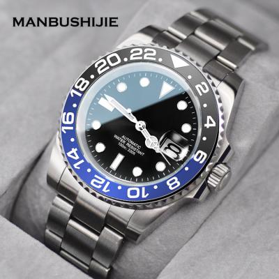 China Sapphire Steel Strap Genius Watch Men Date MANBUSHIJIE Mechanical Watches Luxury Automatic Mechanical GMT Waterproof 10ATM Automatic Watches for sale