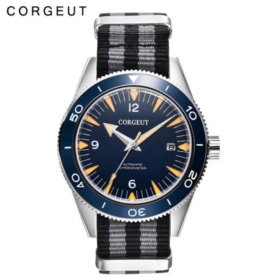 China Corgeut 41Mm Automatic High Quality Sapphire Date Mechanical Nylon Men Dive Watches for sale