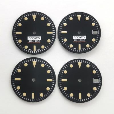 China 28.5mm Black Watch Dial Fit NH35 Movement Watch Dial 28.5mm for sale