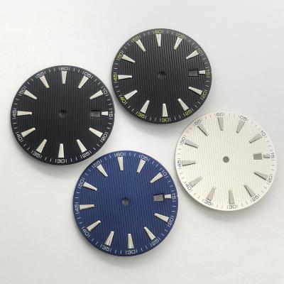 China 33.4mm Watch Black Blue White Dial Luminous Dial Fit NH35 33.4mm Movement for sale