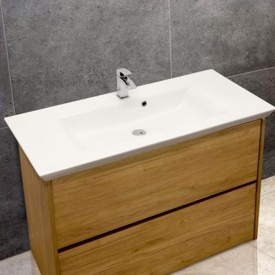 China Lavatory 5097 European Manufacturer China CE Inset Vanity Bathroom Cabinet Ceramic Basin With Flared Wide Bowl for sale