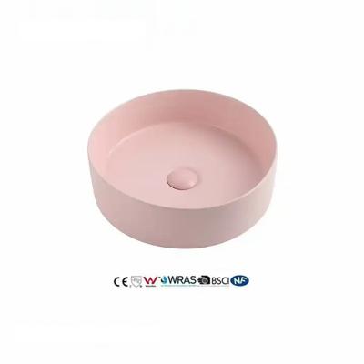 China Cielo Matte Mini Sink Bathroom Cabinet Countertop Popular Ceramic One-piece Round Sinks Bowl Art Basin for sale