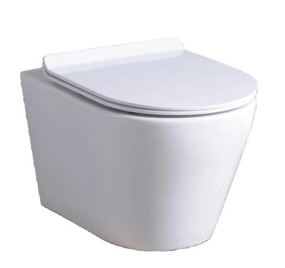 China Hidden Ceramic Wall Hung Toilet Bathroom Wall Hang Toilet One Piece Rimless Cistern Bathroom Wall Hung Toilet for sale