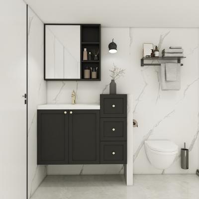 China Unique Black Wall Mounted Shaker Modern Style Bathroom Vanity / Modern Cabinet Style for sale