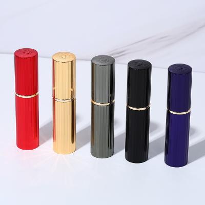 China Travel Eco-friendly Empty Metal Aluminum Refillable Twist Up Scent Scent Spray Atomizer Sleek Amber Perfume Bottles for sale