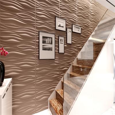 China Modern Bamboo Fiber Wall Panel 3d 3d Effect Board For Interior Wall Decoration for sale