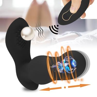 China Black Cheap Wearable Vibrator Ass Pulse Vibration Battery Electric Anal Toy Butt Plug For Men Black for sale