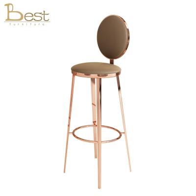 China Hot Selling Design Bar Chair Stable Modern Minimalist Metal Frame Leather Cushion Bar Stool for sale