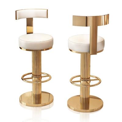 China Luxury Metal Scullery Gold Scullery Bar Stool Bar Chair Restaurant Stable Large Furniture Iron High for sale