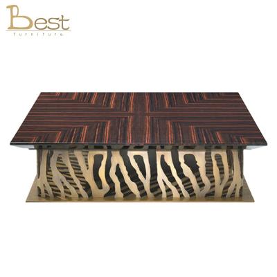 China Modern Design Italian Luxury Hotel Furniture High Quality Solid Wood Countertop Metal Solid Wood Coffee Table for sale