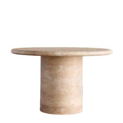 China Italian fashion marble luxury natural simple home designer showroom round wabi-sabi style wabi-sabi dining table for sale