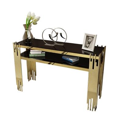 China Handmade luxury modern console table Foshan furniture living room set metal mirror console table for sale for sale