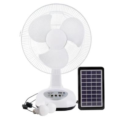 China Solar Rechargeable Fan Superior Material Charging Table Electric Fan Portable Desk 12 Inch Solar Rechargeable Solar Table Fan for Light for sale