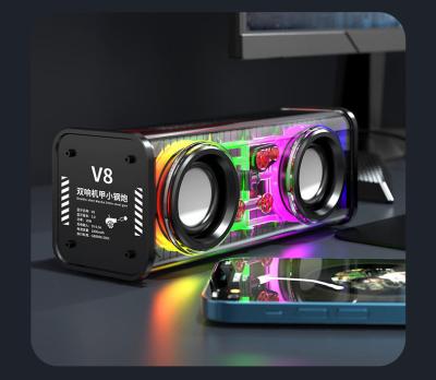 China Mini Hot Selling Transparent Speaker Surrounding Bass Sound With RGB Light Fashion for sale