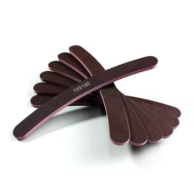 China Eco-friendly Artificial Nail Care Nail File Factory Customized Logo Package 80/120 Private Grit Washable Brown Color Nail File for sale