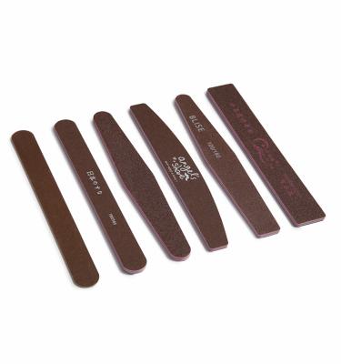 China Nail Care Form Jumbo Nail File Professional Manicure Art Tools 100/180 Grit Washable Brown Nail File for sale