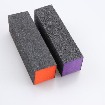 China Nail Care Professional 100/180 Grit Custom Logo Black Sponge Nail Buffer Block for sale