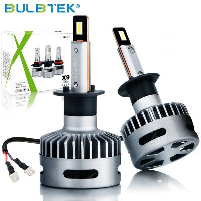 China BULBTEK X9 Low High Beam LED Headlight Bulbs Super Bright 15000 Lumens 15000 Lumens Fan Turbo Car Light H1 H3 H7 9006 9006 A SERIES for sale