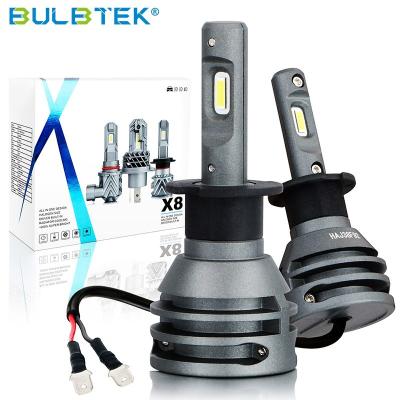 China BULBTEK X8 9005 9006 High Quality LUX 100W 10000 LM LED Auto Car Headlight Bulb Badger H1 H3 Low Beam LED Headlight for sale