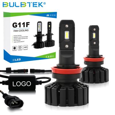 China High Quality BULBTEK G11F H1 H3 H4 H7 H11 H13 LED Headlight Automotive 15000 Lumen Rigid Fan CANBUS LED Car Headlight Bulb for sale