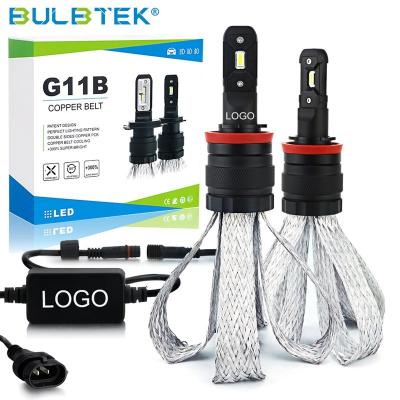 China BULBTEK G11B High Power 60W Car Bulb H1 H3 H4 H7 H11 H13 Auto Fanless Car LED Headlight Bulbs Badger for sale